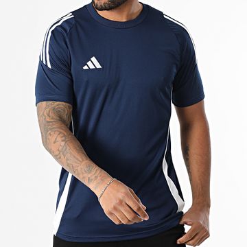 Adidas Sportswear - Maglietta con righe Tiro24 Jersey IS1018 blu navy