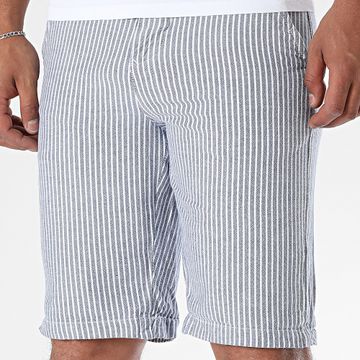 American People - Pantaloncini Chino a righe Navy Heather Bianco