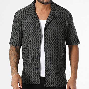 ADJ - 504 Camicia a maniche corte lavorata a maglia Verde Khaki Nero