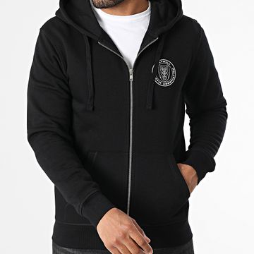 Anthill - Felpa con cappuccio e zip Small AAA Nero Bianco