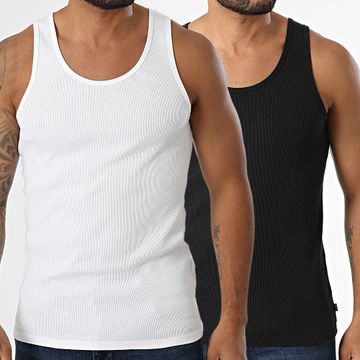 Levi's - Set di 2 canottiere slim 001MP nero bianco