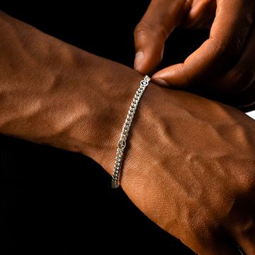 Make It Shine - Bracciale Cuban Link Signature Argento