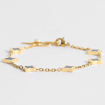 Make It Shine - Bracciale a cavi floreali oro nero