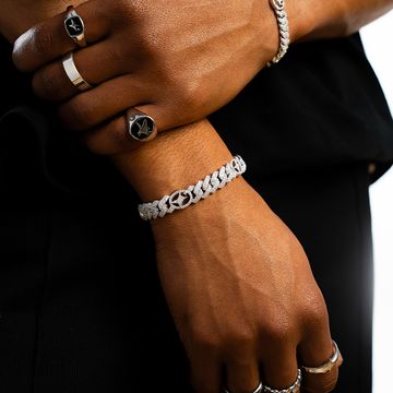 Make It Shine - Bracciale Strass Signature con maglie a punta in argento