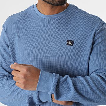 Calvin Klein - M217 Maglietta a maniche lunghe testurizzata blu