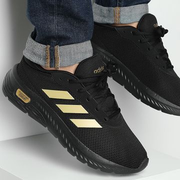 Adidas Sportswear - Cloudfoam Comfy Sneakers JH6829 Core Black Gold Metallic