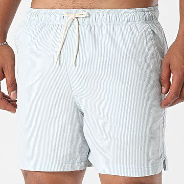 Jack And Jones - Pantaloncini da bagno Maui a righe bianche e azzurre