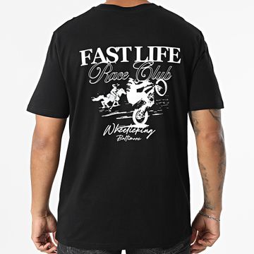 Luxury Lovers - Fast Life Race Club - Maglietta oversize bianco nero