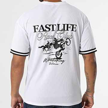 Luxury Lovers - Tee Shirt Baseball Large Fast Life White Black