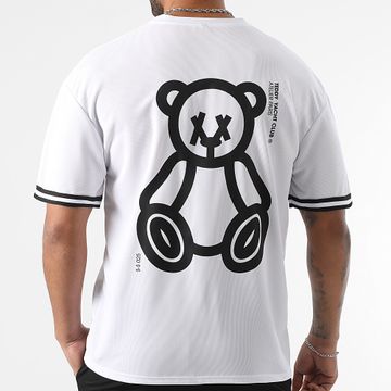 Teddy Yacht Club - Maglietta Baseball Large Fat Outline Bianco Nero
