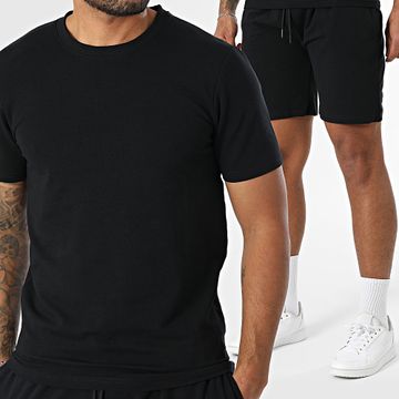 Black Industry - Set di maglietta oversize nera e pantaloncini da jogging