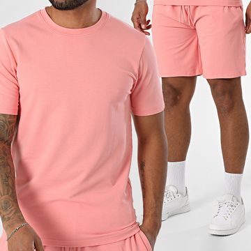 Black Industry - Set composto da t-shirt oversize e pantaloncini da jogging rosa chiaro