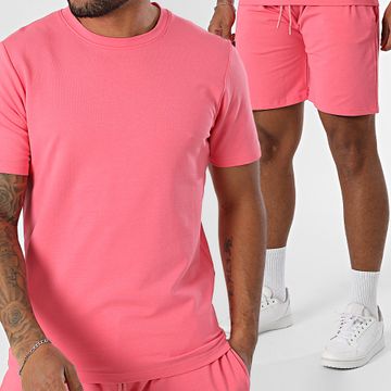 Black Industry - Set di maglietta oversize e pantaloncini da jogging rosa