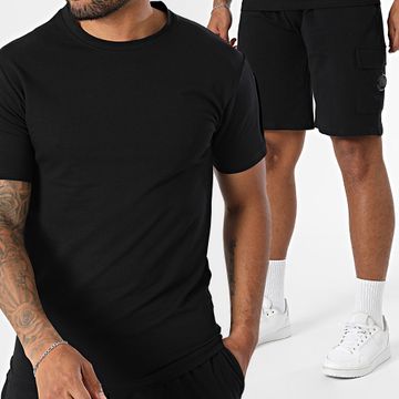 Black Industry - Set di maglietta oversize nera e pantaloncini da jogging