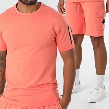 Black Industry - Set di maglietta oversize e pantaloncini da jogging Salmon