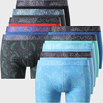 Jack And Jones - Confezione da 10 boxer Canvey Blu chiaro Blu reale Turchese Arancione Nero