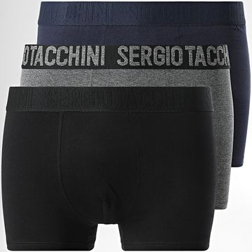 Sergio Tacchini - Set di 3 boxer 92892930 Nero Heather Grey Navy