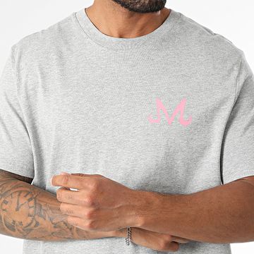 Dragon Ball Z - Maglietta oversize Majin Chest Heather Grey Pink