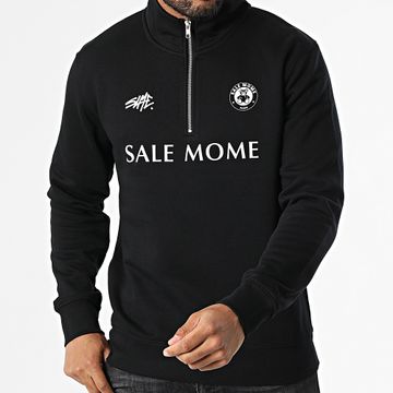 Sale Môme Paris - Felpa FC Teddy Bear con collo a zip, bianco e nero