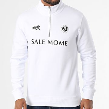 Sale Môme Paris - Felpa FC Teddy Bear con collo a zip Bianco Nero