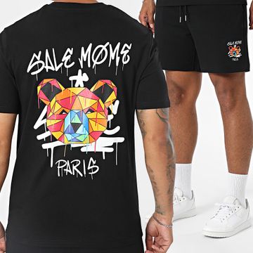 Sale Môme Paris - Set maglietta e pantaloncini da jogging Geomedrips Teddy Bear nero