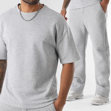 LBO - 1906 1357 Set di maglietta e pantaloni da jogging grigio screziato
