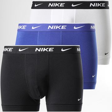 Nike - Set di 3 boxer KE1008 Bianco Nero Blu Reale