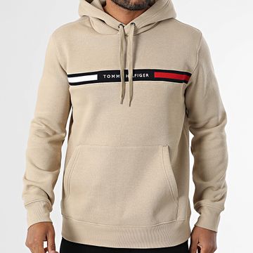 Tommy Hilfiger - Hilfiger Felpa con cappuccio con inserto sul petto 7361 Beige
