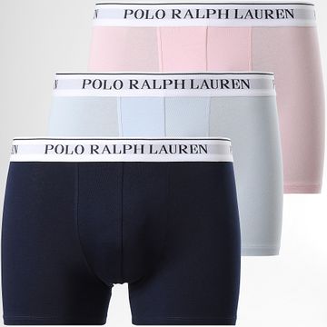 Polo Ralph Lauren - Set di 3 boxer blu navy rosa chiaro