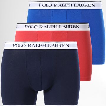 Polo Ralph Lauren - Set di 3 boxer blu navy rosso royal