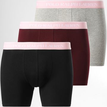 Polo Ralph Lauren - Set di 3 boxer neri Heather Grey Bordeaux