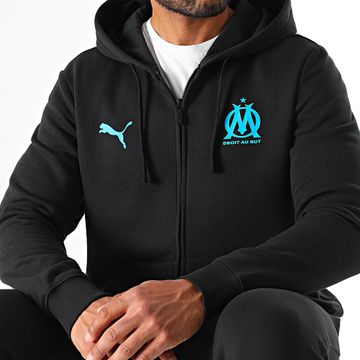 Puma - OM Essentiel Calcio Felpa con cappuccio e zip 781573 Nero
