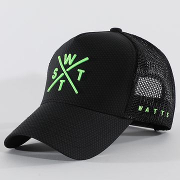 Watts - Cappello Trucker Tribe nero verde carbone fluorescente