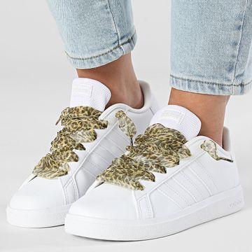Adidas Sportswear - Sneakers Grand Court 2.0 Donna FZ6158 Footwear White Grey One x Superlaced Leopard Lace