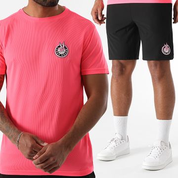 Looney Tunes - Set maglia e pantaloncini da jogging Bugs Bunny Tech Badge Nero Rosa Fluo