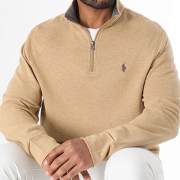 Polo Ralph Lauren - Top Felpa Original Player con collo a zip Beige Chiné