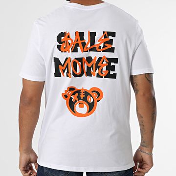 Sale Môme Paris - Tee Shirt Oversize Large Spray Teddy Bianco Arancione