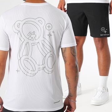 Teddy Yacht Club - Set maglia e pantaloncini da jogging riflettenti bianco nero Action