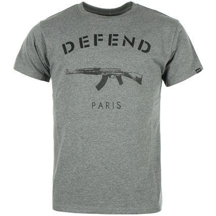 Defend Paris - Tee Shirt Defend Paris Gris Chiné