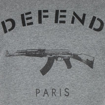 Defend Paris - Tee Shirt Defend Paris Gris Chiné