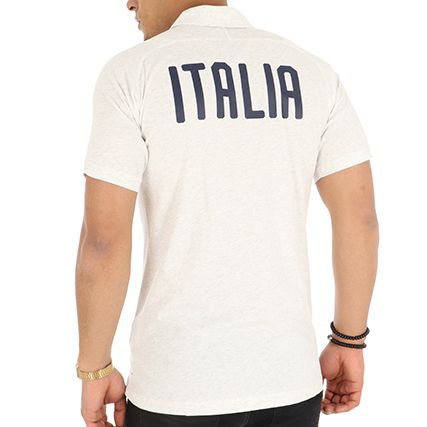 Puma - Polo Manches Courtes FIGC Italia Casual Performance 752324 08 Gris Clair Chiné 