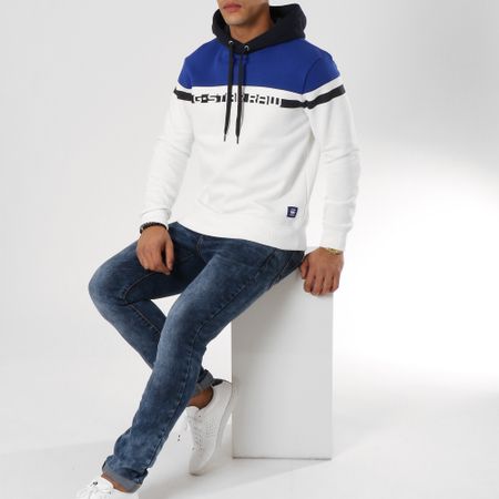 G-Star - Sweat Capuche Graphic 14 Core D11825-A971 Blanc Bleu Clair Bleu Marine