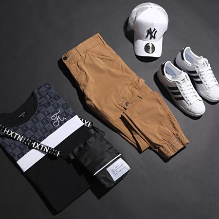 Final Club - Tee Shirt Tricolore Damier Con Ricamo 256 Bianco Nero Grigio