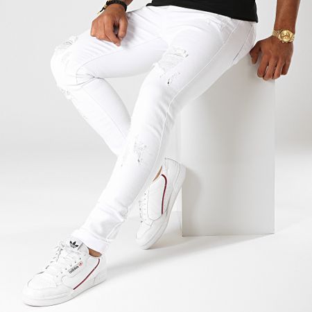 LBO - Jeans skinny con strappi LB054-5 Bianco