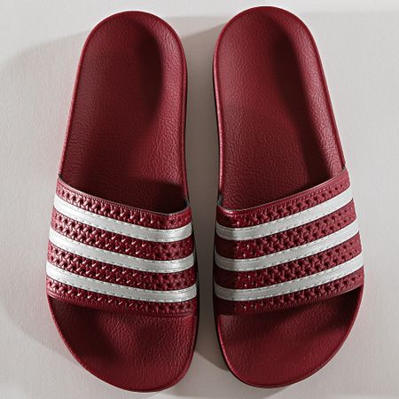 Adidas Originals - Claquettes Adilette EE6184 Bordeaux Argenté