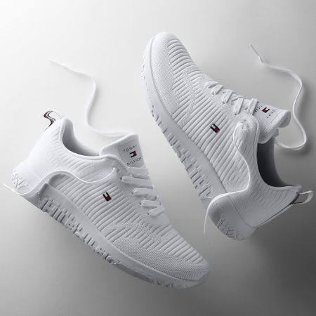 Tommy Hilfiger - Sneakers Corporate Knit Rib Runner FM0FM02938 Bianco