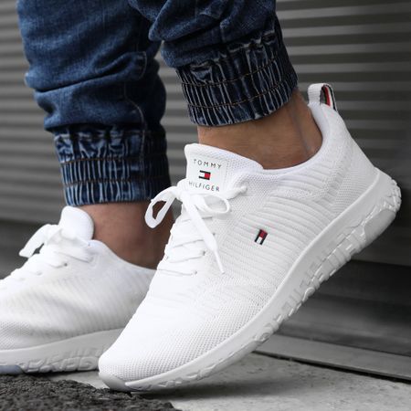 Tommy Hilfiger - Sneakers Corporate Knit Rib Runner FM0FM02938 Bianco