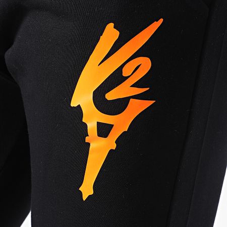 Da Uzi - Pantaloni da jogging con logo Nero Arancione Fluo