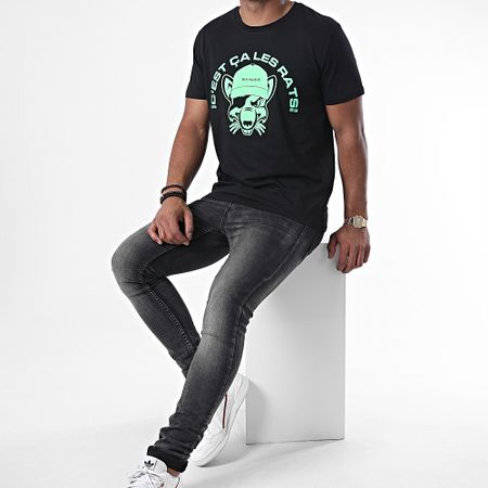 L'Allemand - Maglietta Rats Nero Verde Fluo