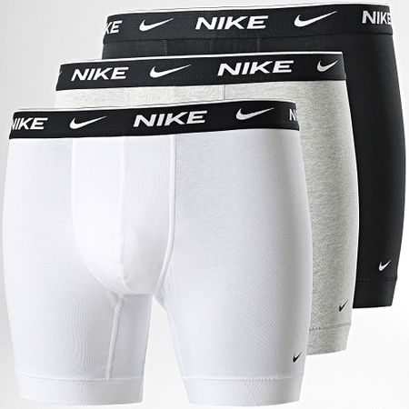 Nike - Confezione da 3 boxer Everyday in cotone elasticizzato KE1007 nero bianco grigio erica